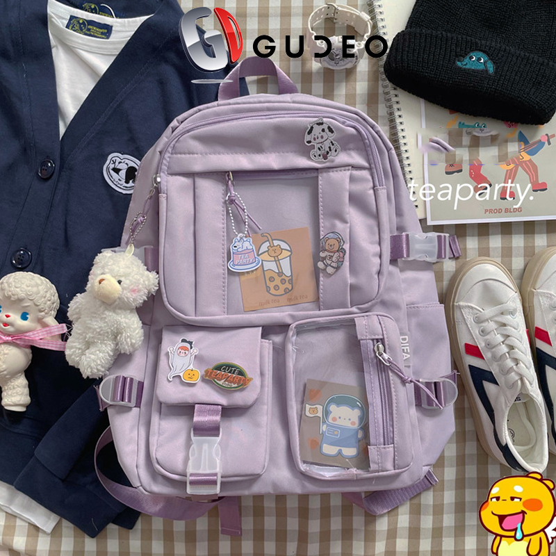 HOÀN TIỀN 15% - Balo nữ balo đi học Ulzzang Hàn Quốc cao cấp màu nhẹ dịu túi trong thiết kế cực đẹp model 2023 Hàng Loại Xịn - GUDEO