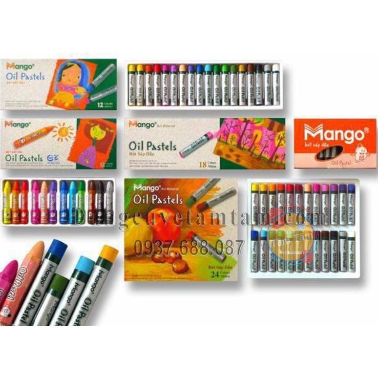 Bút Sáp Dầu Mango 18/24 Màu, Mango Oil Pastels