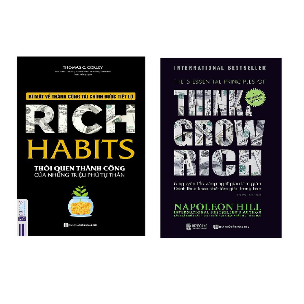 [HCM]Sách - Combo Rich Habits: Thói Quen Thành Công Của Những Triệu Phú Tự Thân + 5 nguyên tắc vàng nghĩ giàu làm giàu