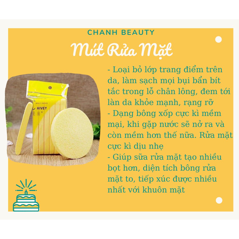 BÔNG MÚT RỬA MẶT GÓI 12 MIẾNG