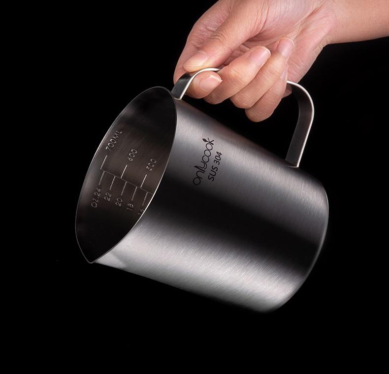Ly inox mờ 304 có tay cầm - Onlycook