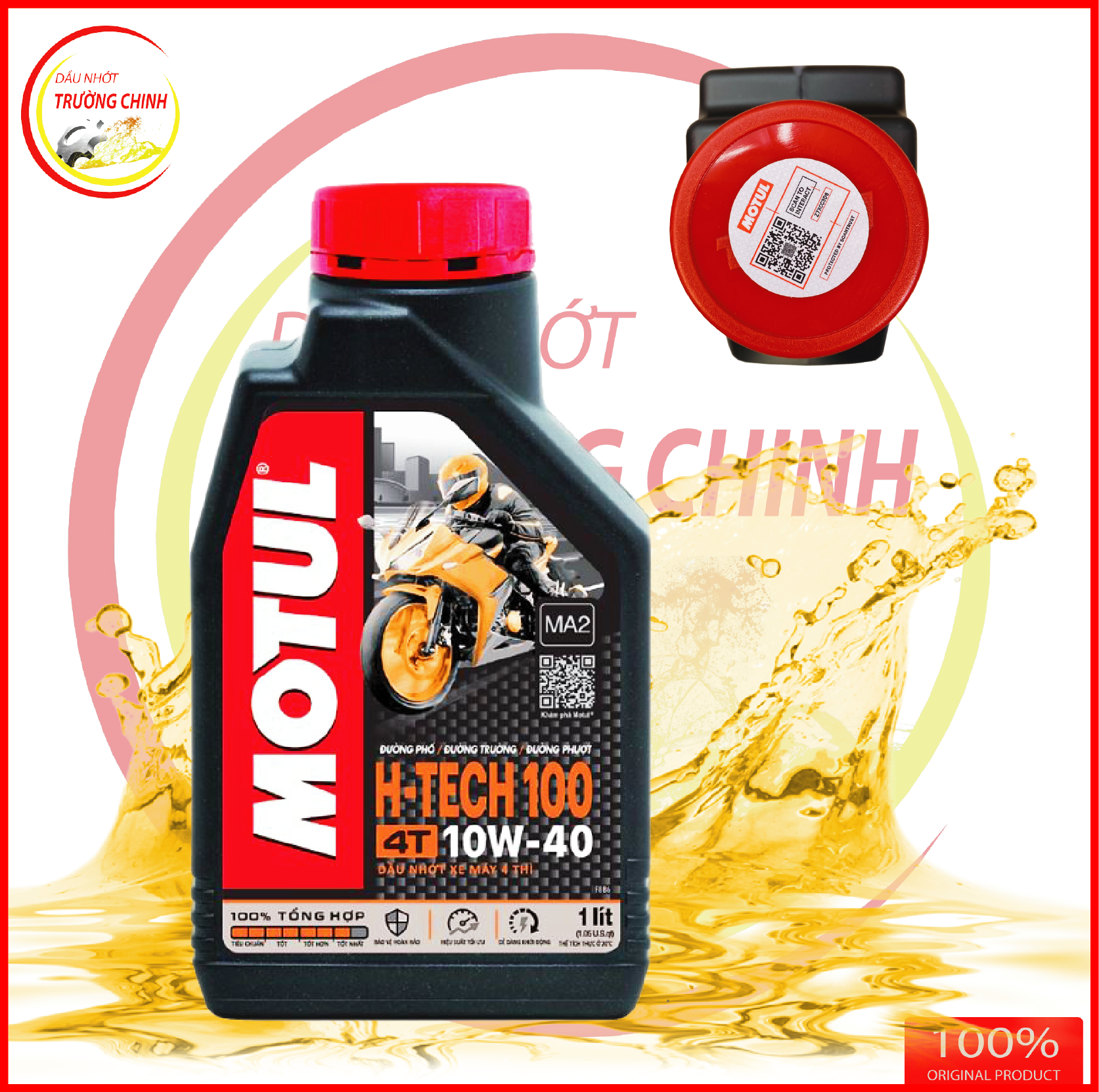 Motul H-Tech 100 4T 10W40 dành cho xe số, tay côn