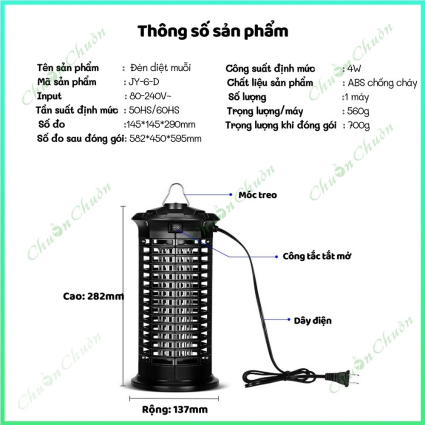Đèn Bắt Muỗi Chuồn Chuồn – Máy Bắt Muỗi Điện Quang