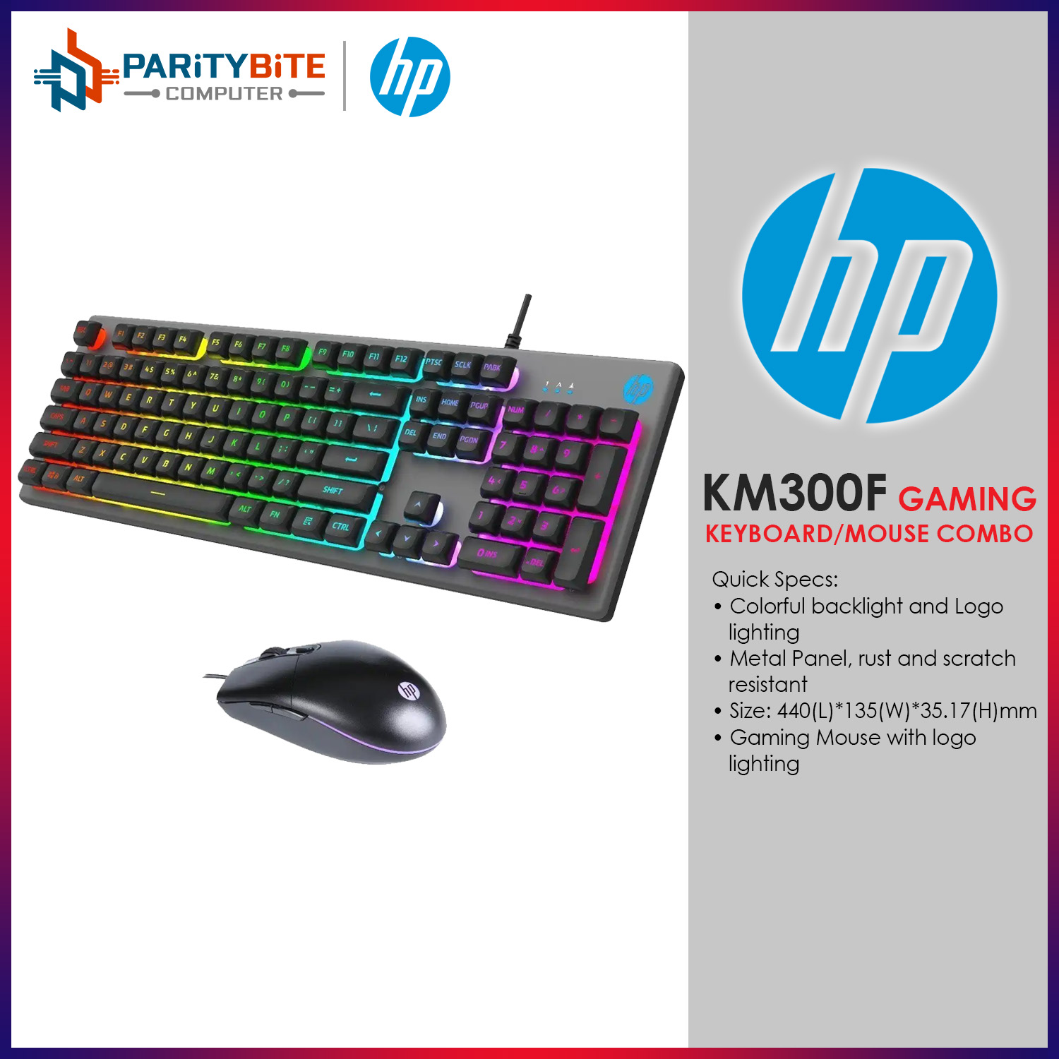 Combo bàn phím + chuột hp km300f led có dây usb chuyên game