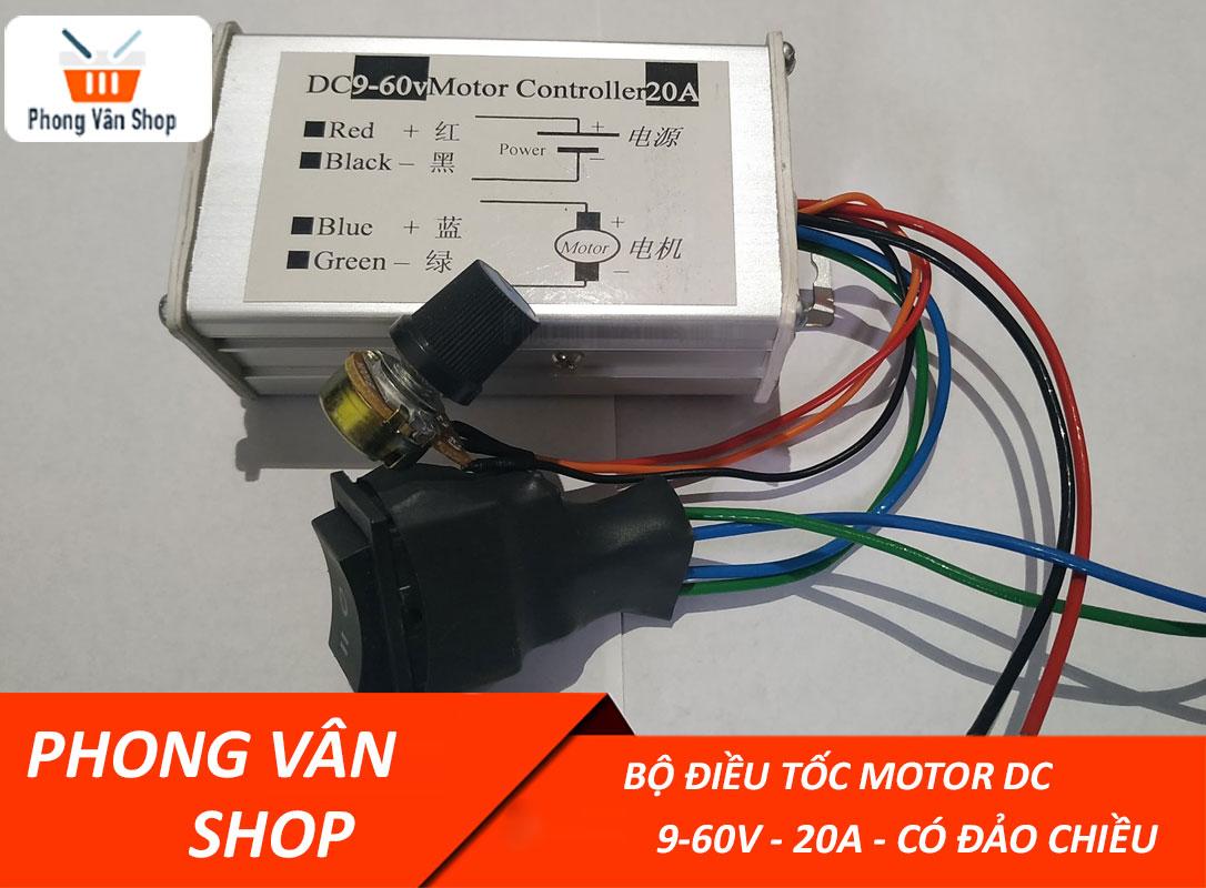 Bộ điều tốc Motor DC 9v-60v 20a - Có chức năng đảo chiều