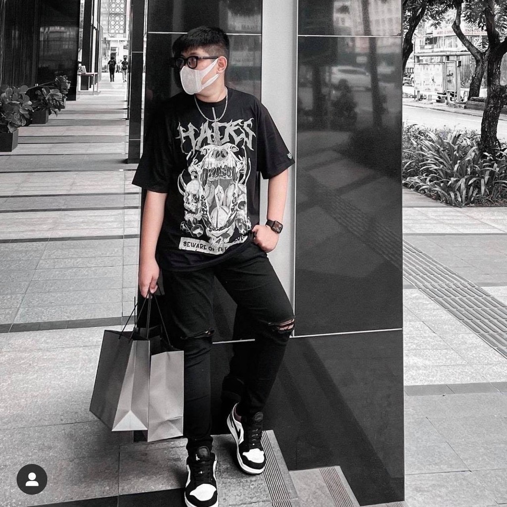 [ FULL TEM TAY TEM CỔ ] Áo thun HADES SKULL WOLF WASH TEE - Áo thun unisex form rộng tay lỡ HADES đầu lâu || Hany Shop