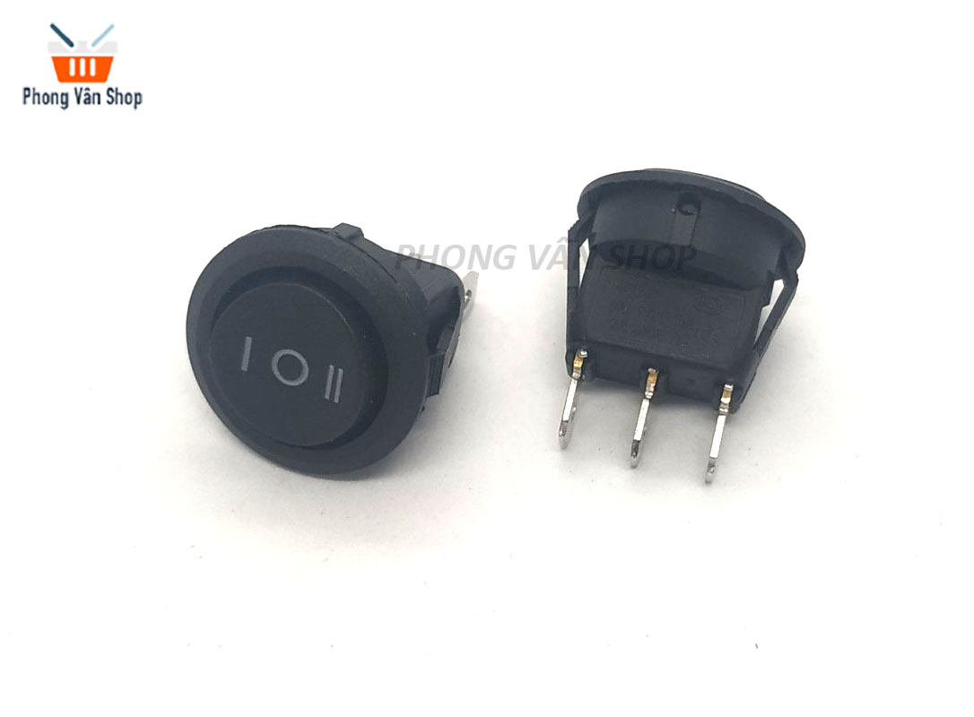 5 Công tắc bập bênh tròn đen - ON-OFF- ON - 3 chân