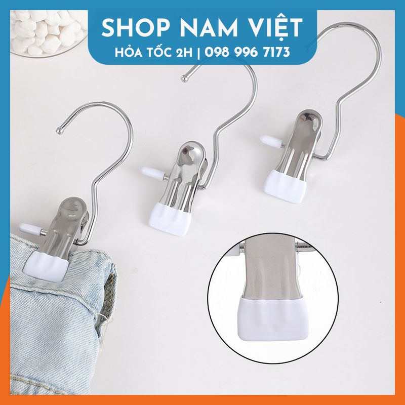 Móc Kẹp Inox Phơi Đồ Số 3 Đầu Bọc Nhựa