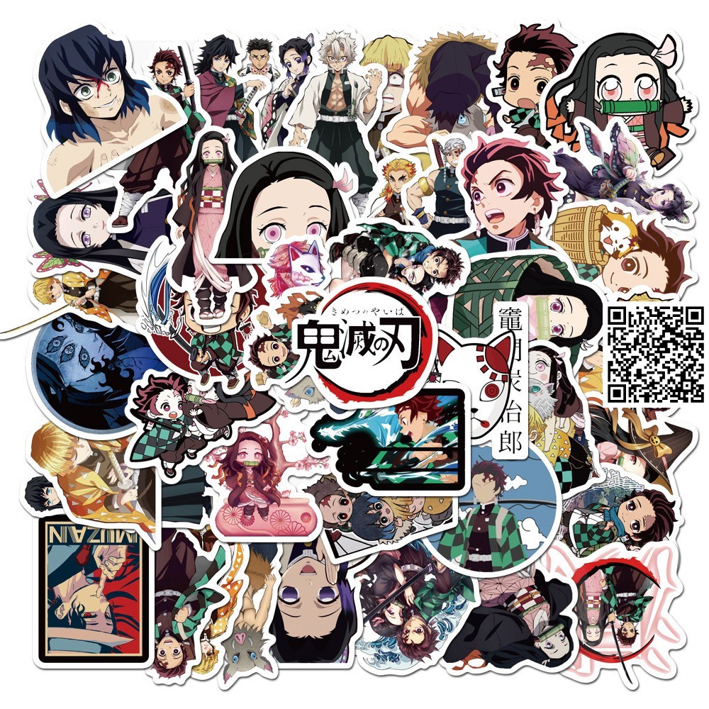 [HCM]1176 Hình dán Anime Lưỡi Gươm Diệt Quỷ - Kimetsu No Yaiba Combo A 10 cái chống trầy chống thấm nước không phai màu dưới ánh nắng