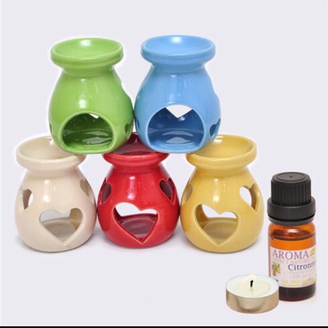 (Hot) Combo bếp đốt bát tràng+Nến+Tinh dầu