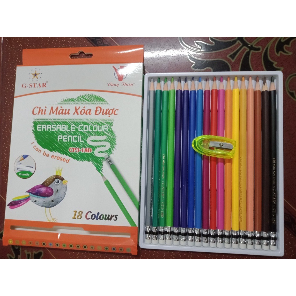 CHÌ MÀU XOÁ ĐƯỢC 12/18 (TẶNG CHUỐT)