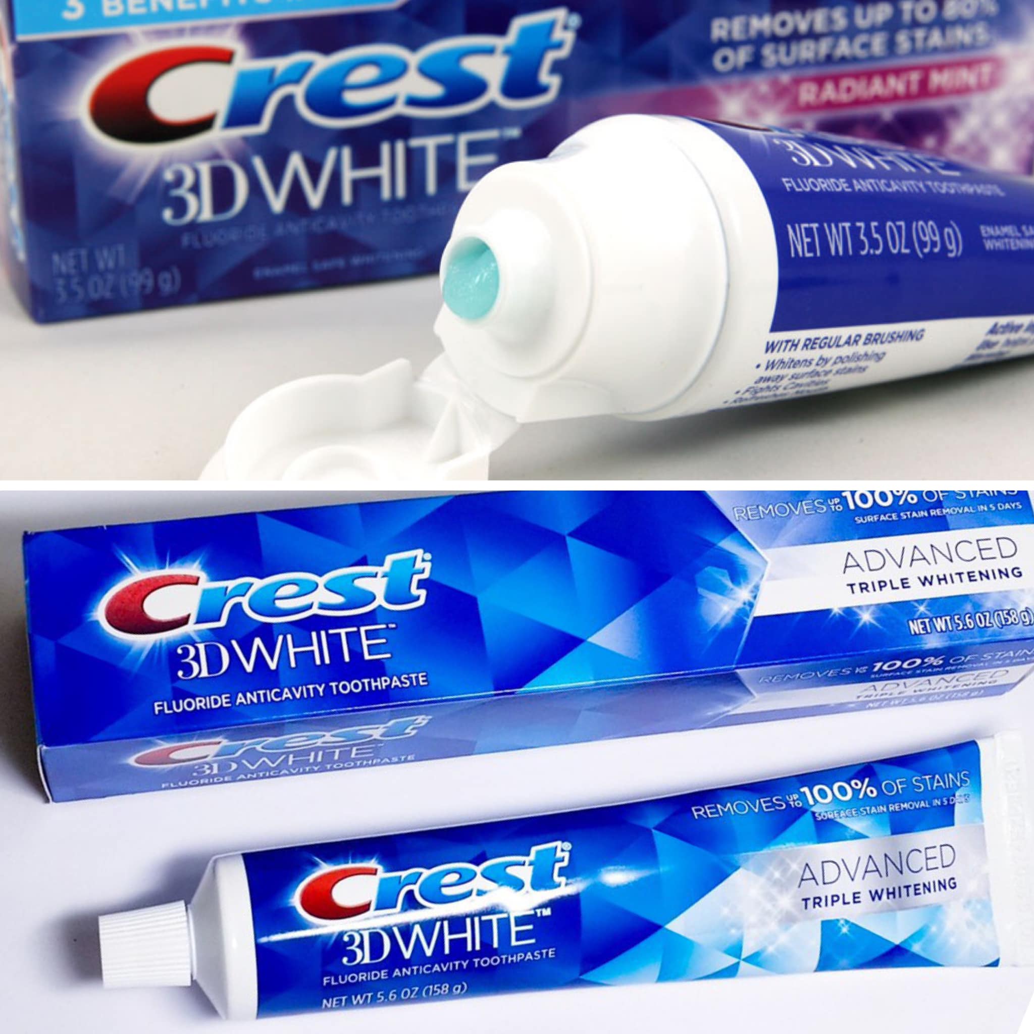 Kem đánh răng Crest 3D White ADVANCED WHITENING 147g