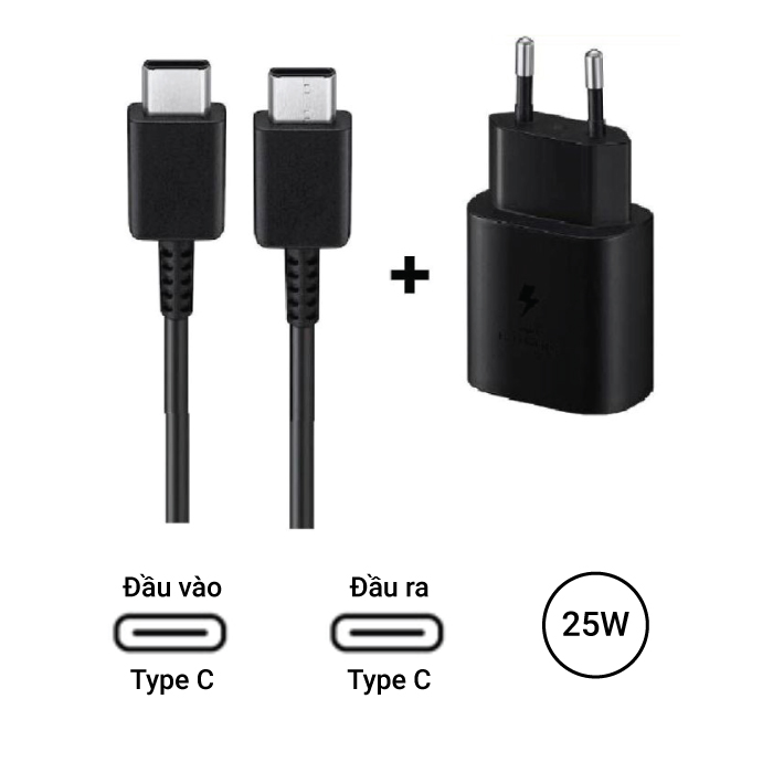 Bộ sạc type c pd 25w samsung ep-ta800n