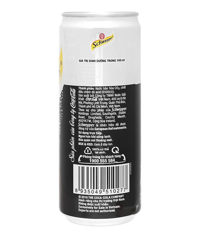 Thùng 24 Lon Nước Soda Schweppes/Tonic Lon 320ML