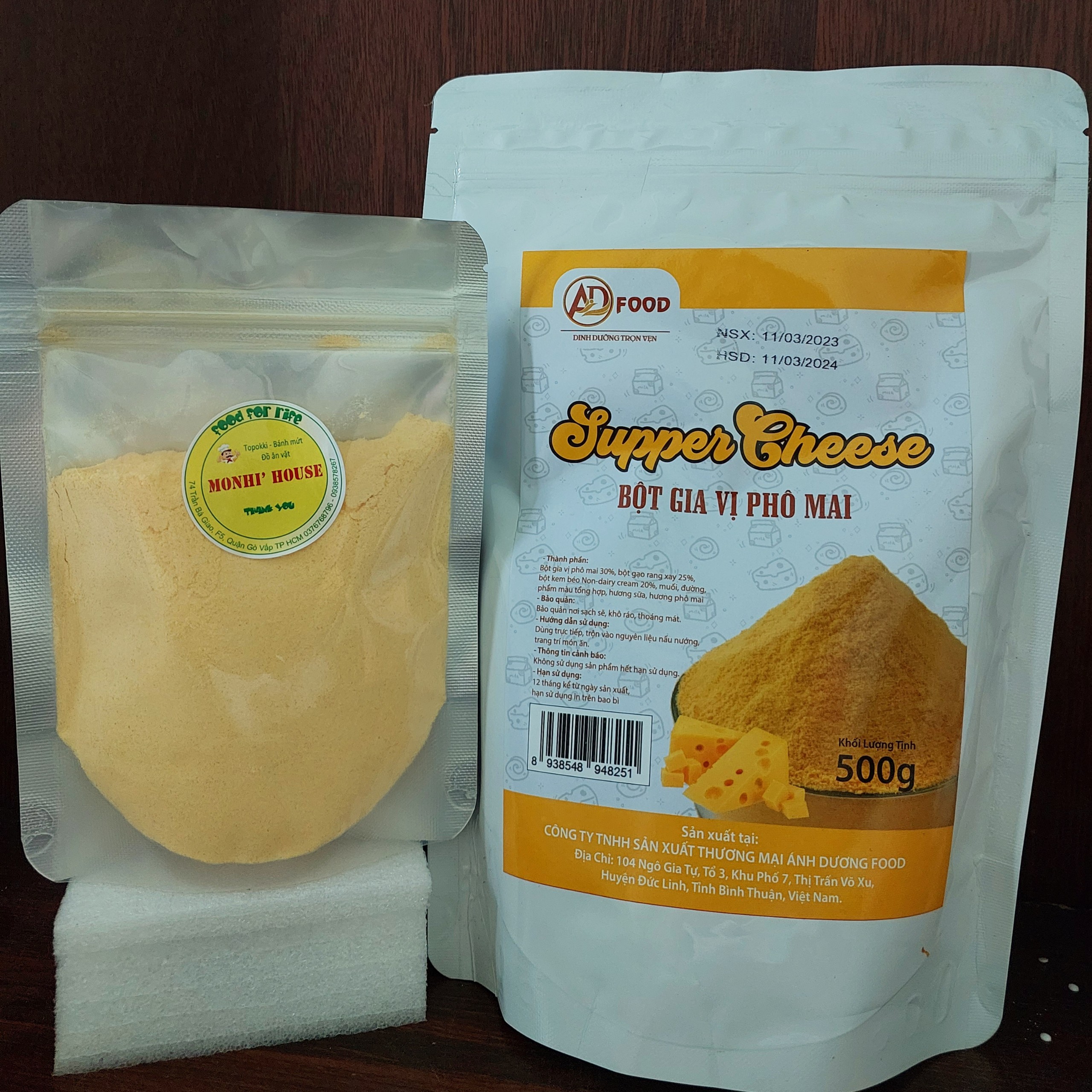 100G BỘT PHÔ MAI HÀN QUỐC CAO CẤP LOẠI NGON_ MÀU VÀNG ĐẬM, VỊ MẶN BÉO_Monhi_Food