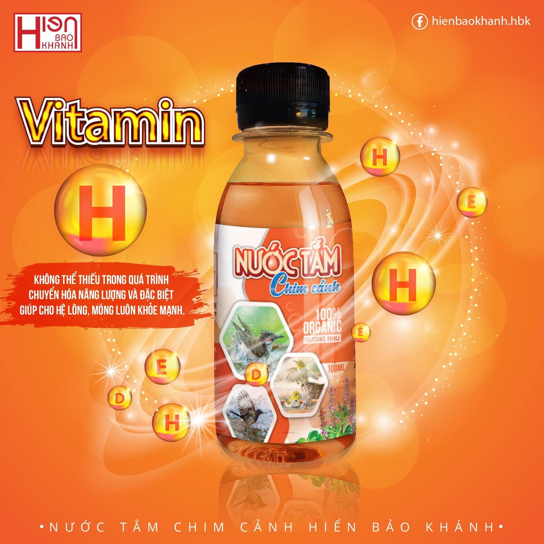 Nước tắm chim cảnh hiển bảo khánh 100ml - nước tắm hương nhu cho chim
