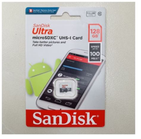 Thẻ nhớ Micro SD 128GB Sandisk class 10 (100MB/s) Chính Hãng (Kèm Adapter)