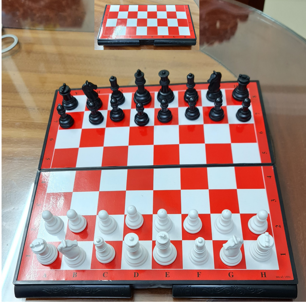Bộ cờ vua xếp gọn kt 28 x 30cm - đồ chơi rèn luyện trí nhớ và quan sát