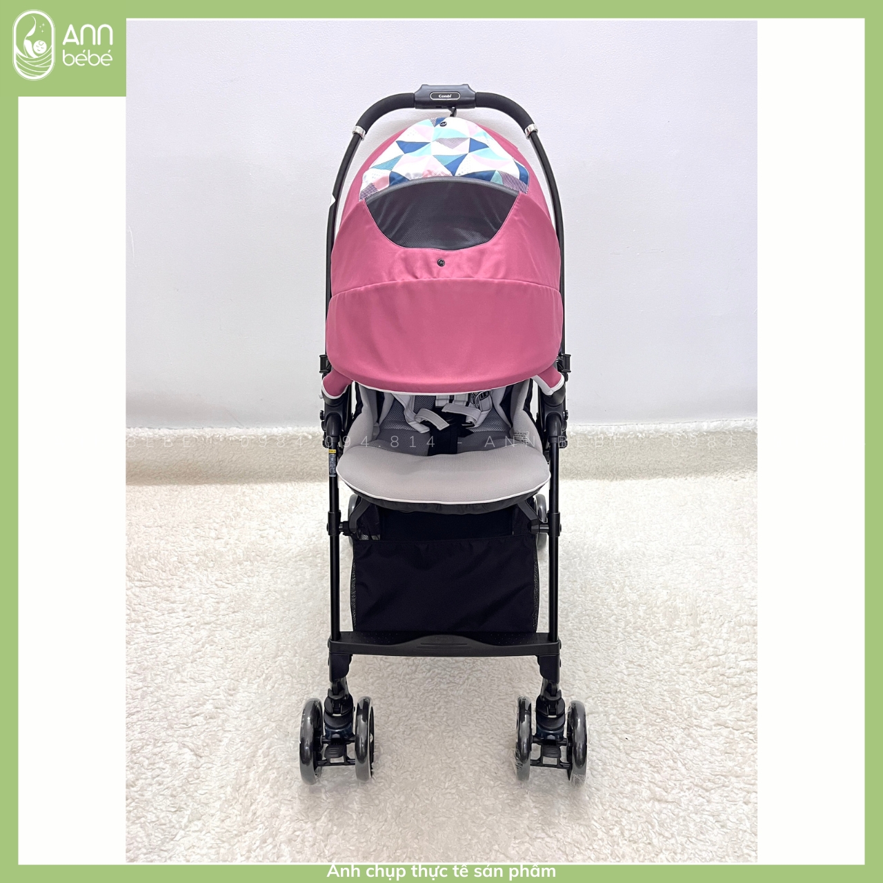 Xe Đẩy Combi Sugocal Light 4cas màu Hồng ANNBEBE