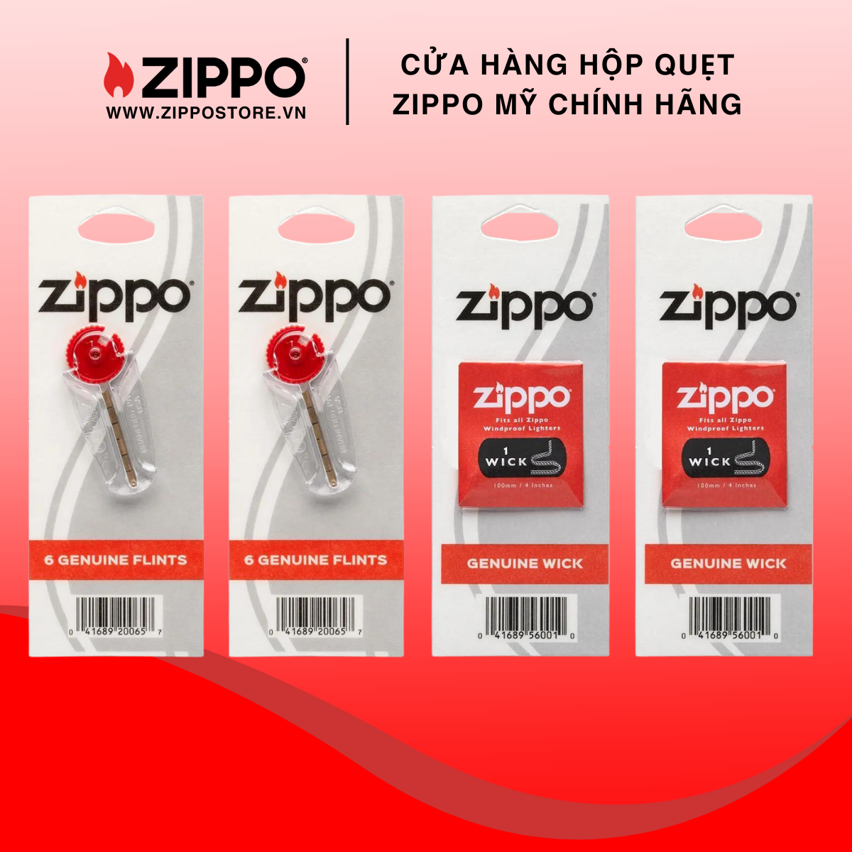 Set of 2 Stones and 2 Zippo Lighters - Distributor