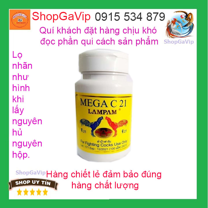 Mega c21 thuôc nuôi gà đá cao cấp thái lan hủ 100 viên