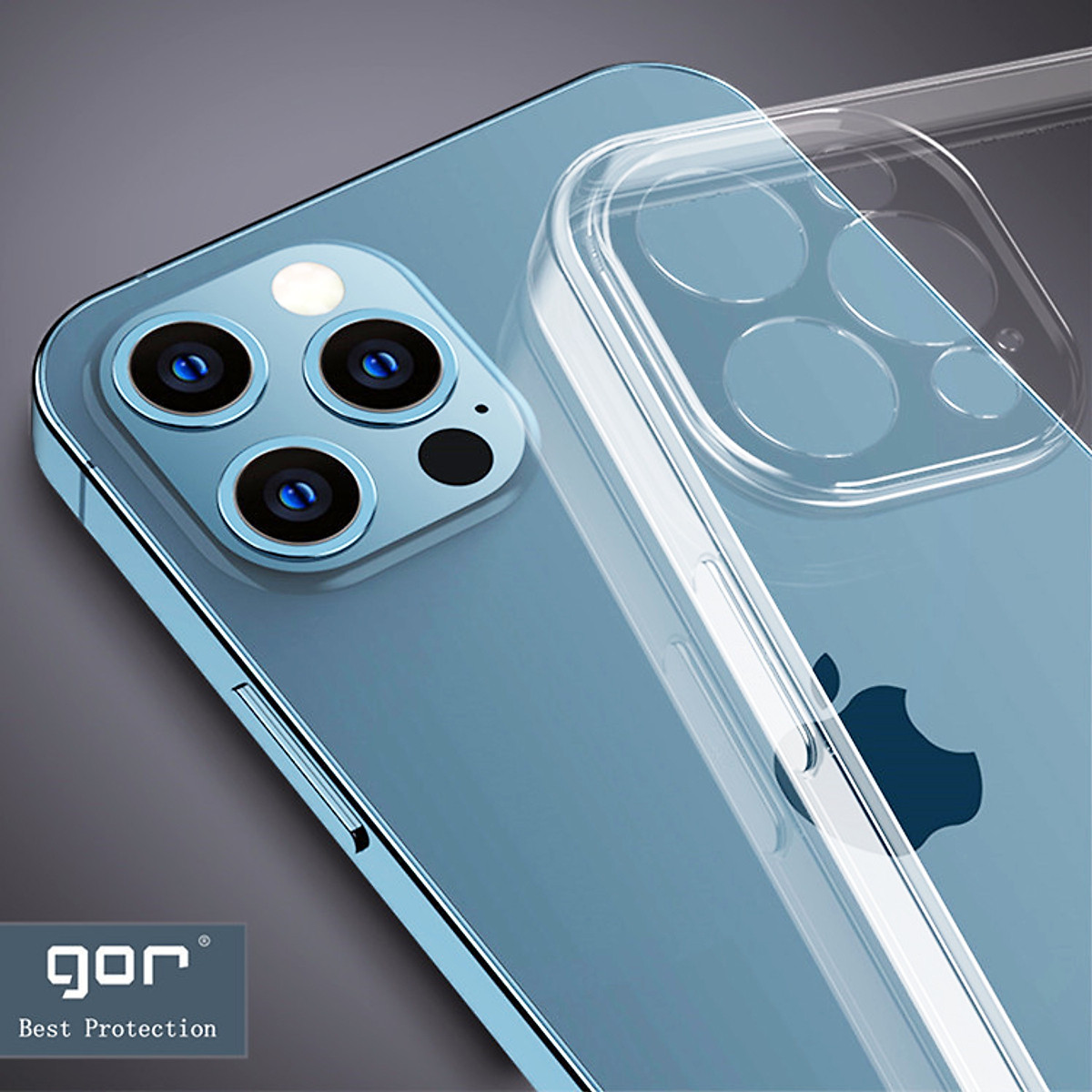 Ốp lưng silicon tpu trong suốt gor cho iphone 13 mini / 13 / 13 pro / 13 pro max - hàng chính hãng