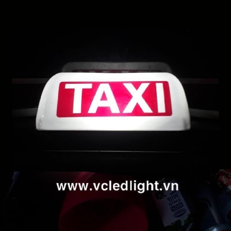 mào taxi - có đèn - đế nam châm (màu trắng)