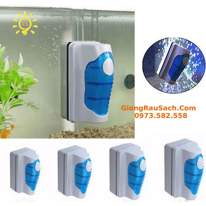 Nam Châm Lau Cọ Vệ Sinh Bể Cá mini Kính 2 Mặt từ 5mm đến 12mm