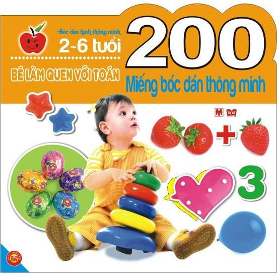 Sách 200 miếng bóc dán - bé làm quen với toán