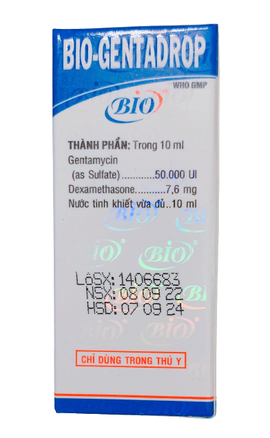DUNG DỊCH NHỎ MẮT BIO GENTADROP CHO THÚ CƯNG CHAI 10ml
