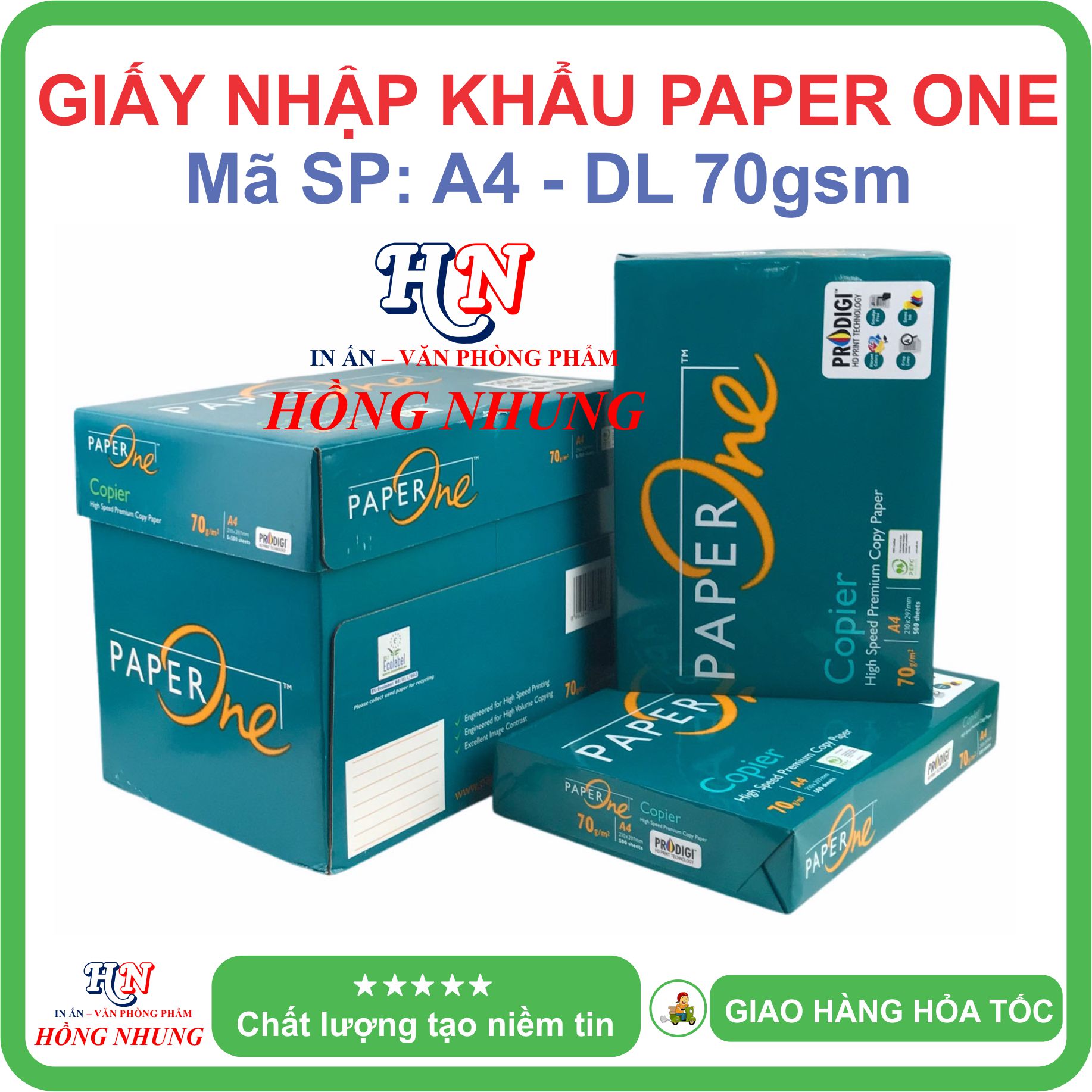 Giấy in a4 paper one - định lượng 70gsm/80gsm, chất lượng tốt, hàng giấy thùng