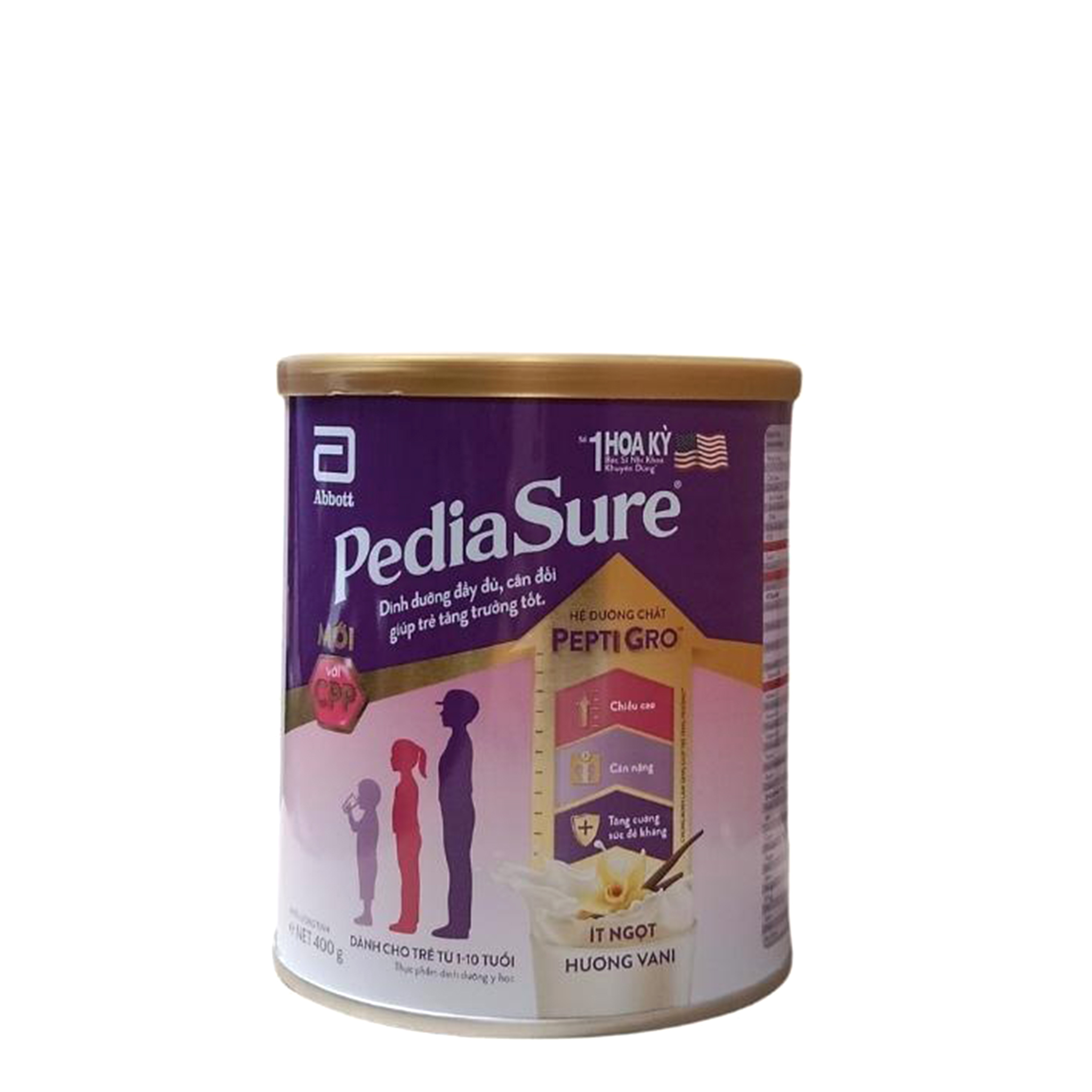 Sữa bột abbott pediasure ít ngọt hương vani hộp 400g