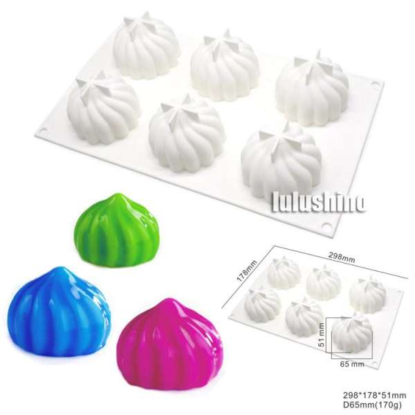 French Truffle Dessert Mode 24/15/8/6 Even Stereo MUSEADF Silicone Cake Mould More a Selectable