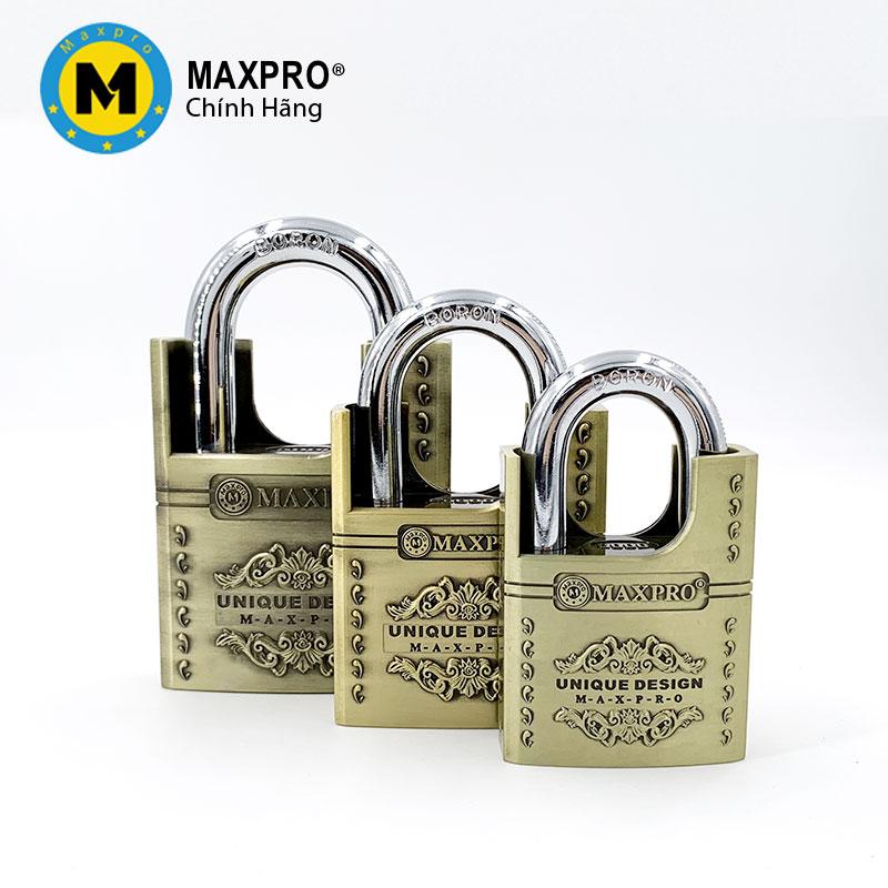Ổ khóa chống cắt, ổ khóa cửa bấm chìa nhọn maxpro hoa văn nổi 70mm - c10x70h