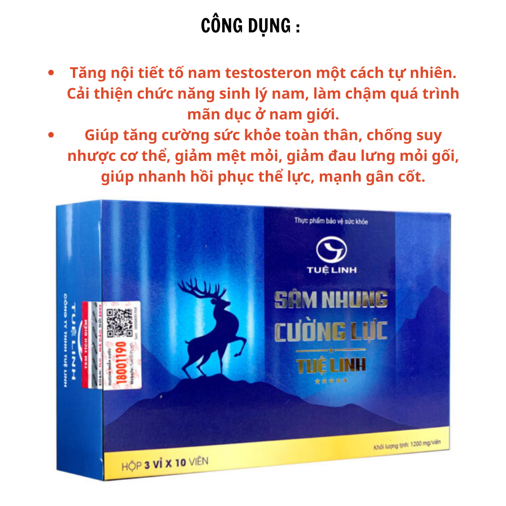[HCM]Sâm Nhung Cường Lực Tuệ Linh 30 Viên