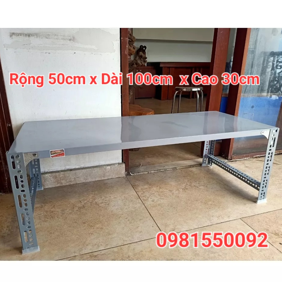 KỆ SẮT V LỖ 1 TẦNG ( CAO 30CM X DÀI 1M X RỘNG 50CM) kỆ SẮT ĐA NĂNG