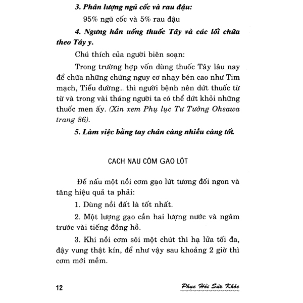 Sách - Phục Hồi Sức Khỏe Theo Phương Pháp Ohsawa