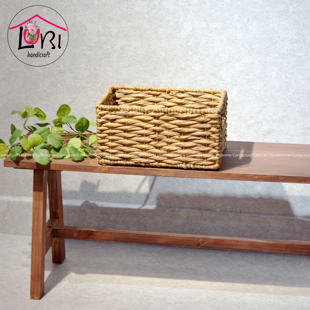 [Lubi Home] - Sọt đựng đồ đan lục bình hình chữ nhật đan vặn