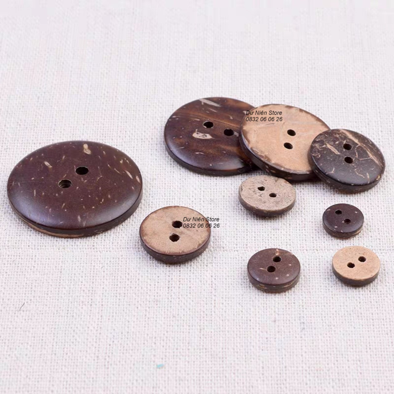Coconut Buttons of All Sizes Used for Making Handmade Items, Pack of 50