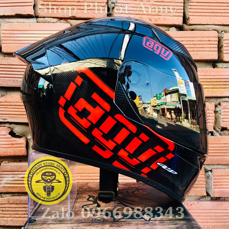 MŨ BẢO HIỂM ROYAL M138 LÊN TEM AGV ĐỎ