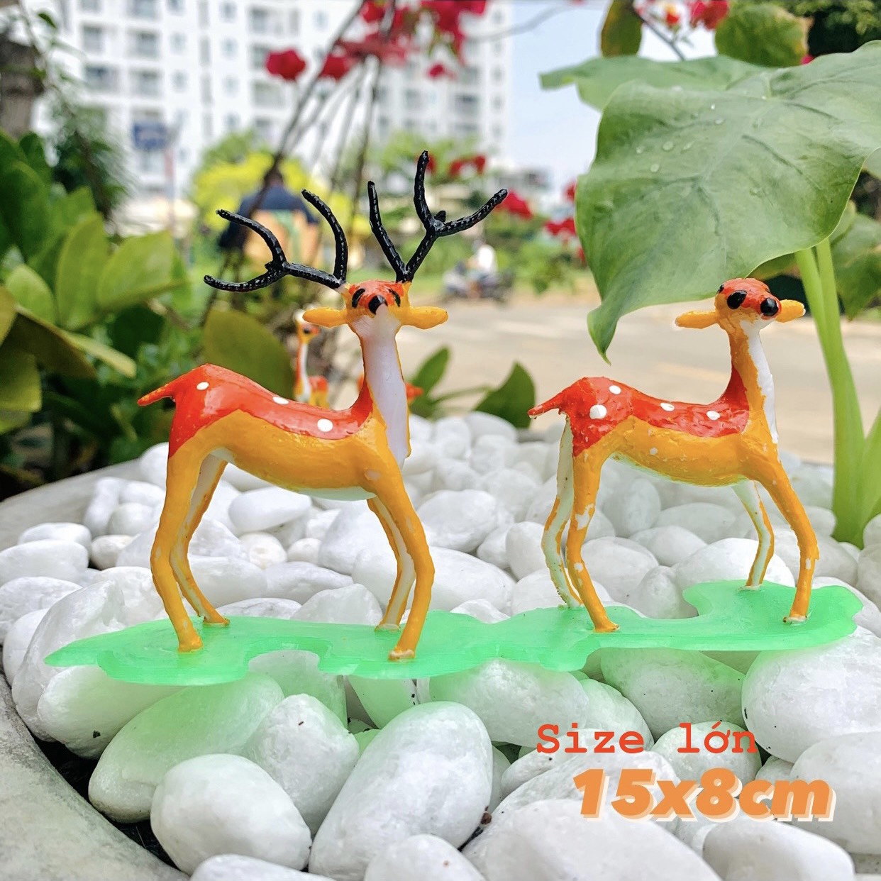 [HCM]CẶP NAI NHỰA CÓ ĐẾ SIZE LỚN TRANG TRÍ HÒN NON BỘ HỒ CÁ...