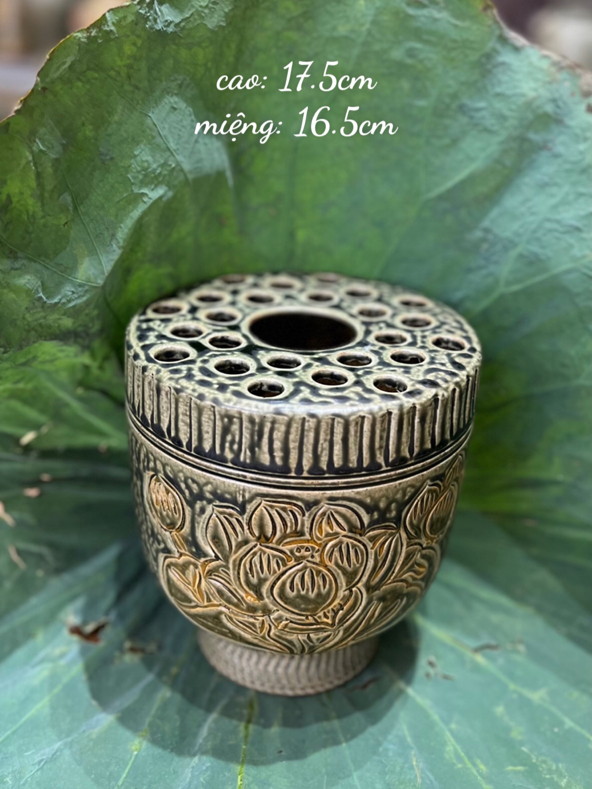 Đài sen lọ cắm sen gốm sứ bát tràng