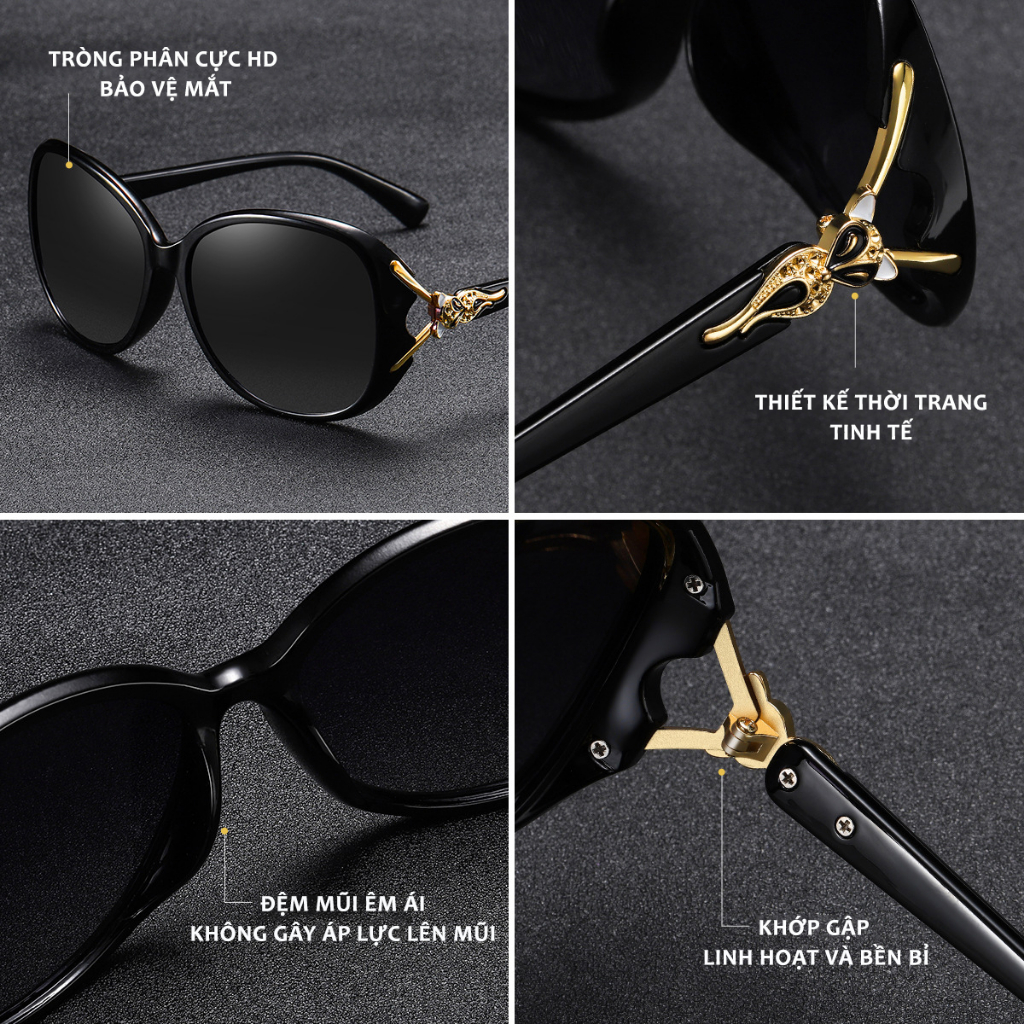 Kính Mát Nữ Mắt Kính Râm Phân Cực Nam Nữ Thời Trang AVIATOR AORON Gọng ...