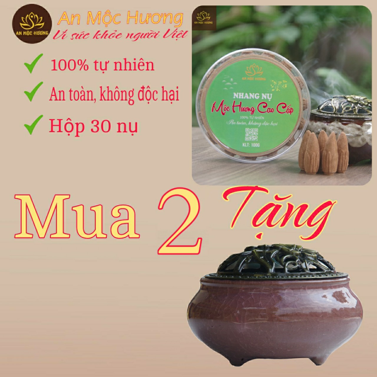 Nụ trầm Mộc Hương Cao Cấp- An Mộc Hương, nụ trầm nguyên liệu 100% tự nhiên, nụ trầm thả khói ngược, nụ trầm sạch