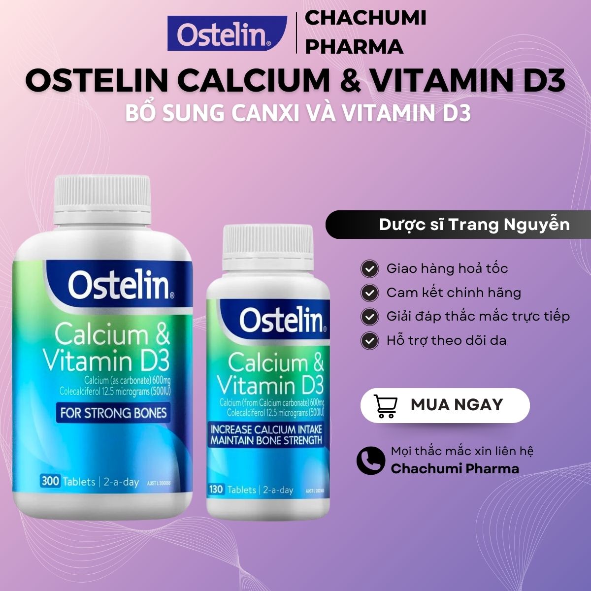[TPHCM] Ostelin Calcium & Vitamin D3 của Úc