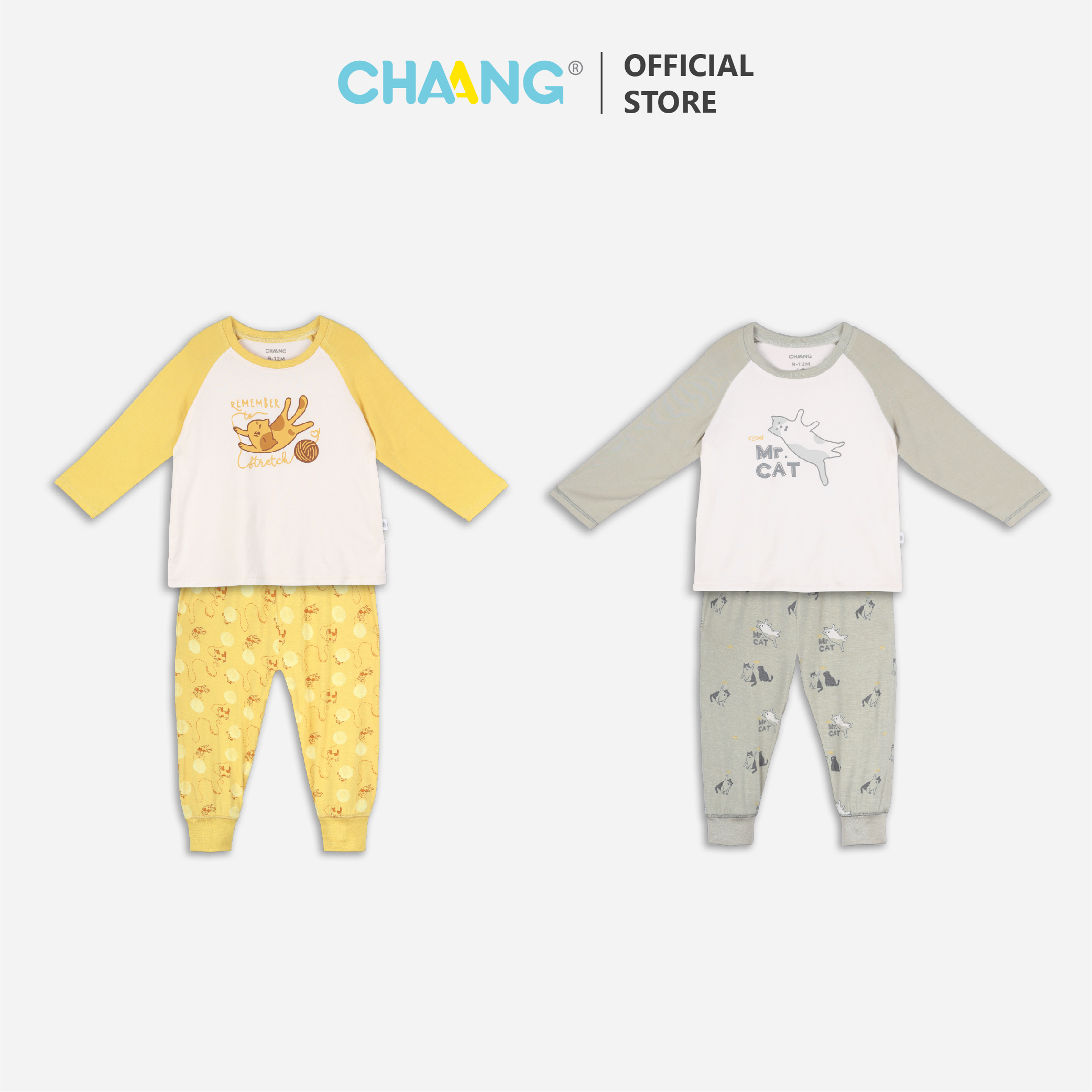 [CHAANG] Bộ raglan dài tay Mèo Chaang