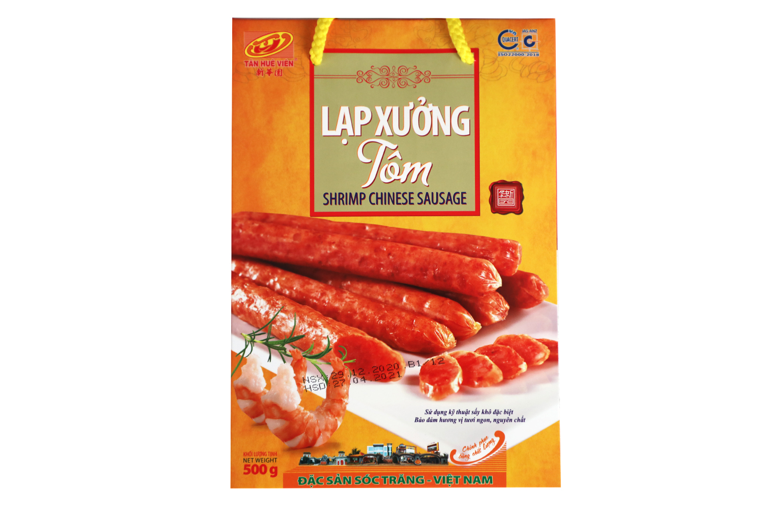 Lạp xưởng Tôm Hộp 500gr Tân Huê Viên