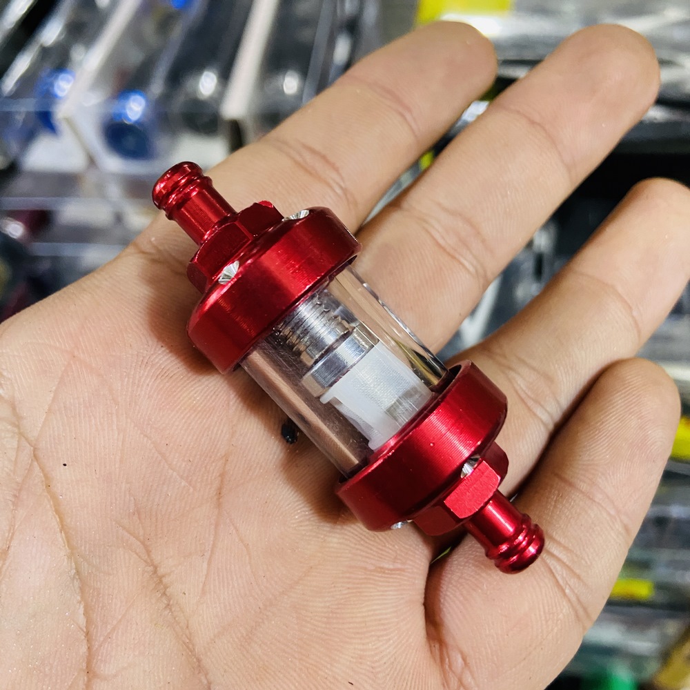 [HCM][SALE SỐC] LỌC XĂNG TRONG SUỐT NHÔM CNC CAO CẤP SỬ DỤNG CHO DREAM WAVE SIRIUS JUPITER - MÀU ĐỎ