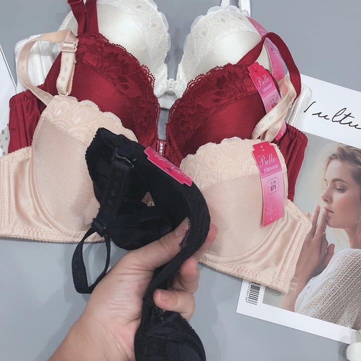 Đủ size 34 đến 40 - Áo ngực nữ mút mỏng cài trước có gọng nâng ngực trơn phối ren nâng ngực co dãn bút đúc mềm mại - áo lót nâng ngực chống sệ - TinTin888