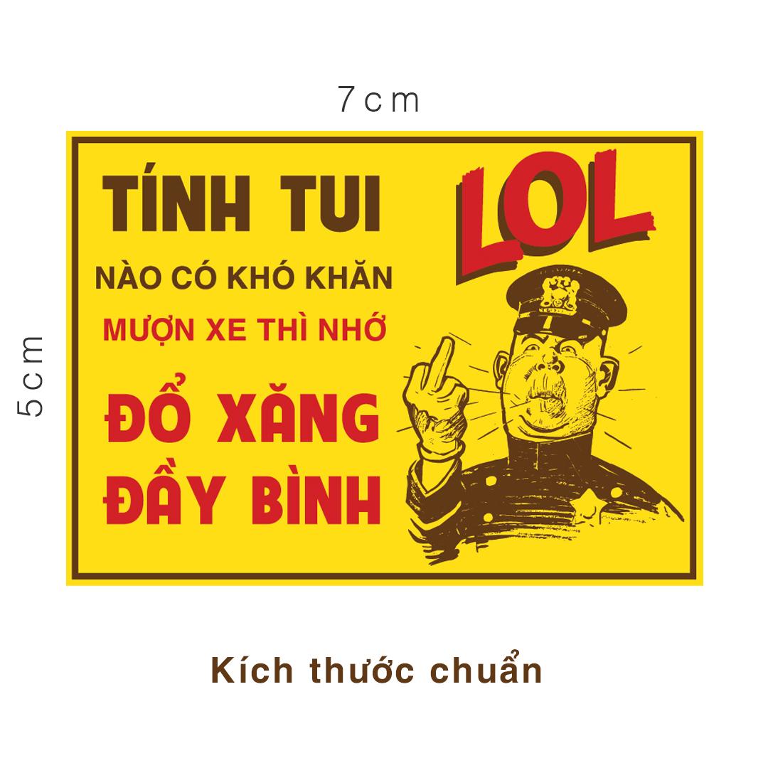 [HCM]Combo 2 tem dán xe Đổ Xăng Đầy Bình - Tem dán xe máy